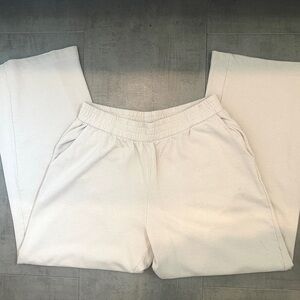 ZARA Wide Leg Cream Sweatpants